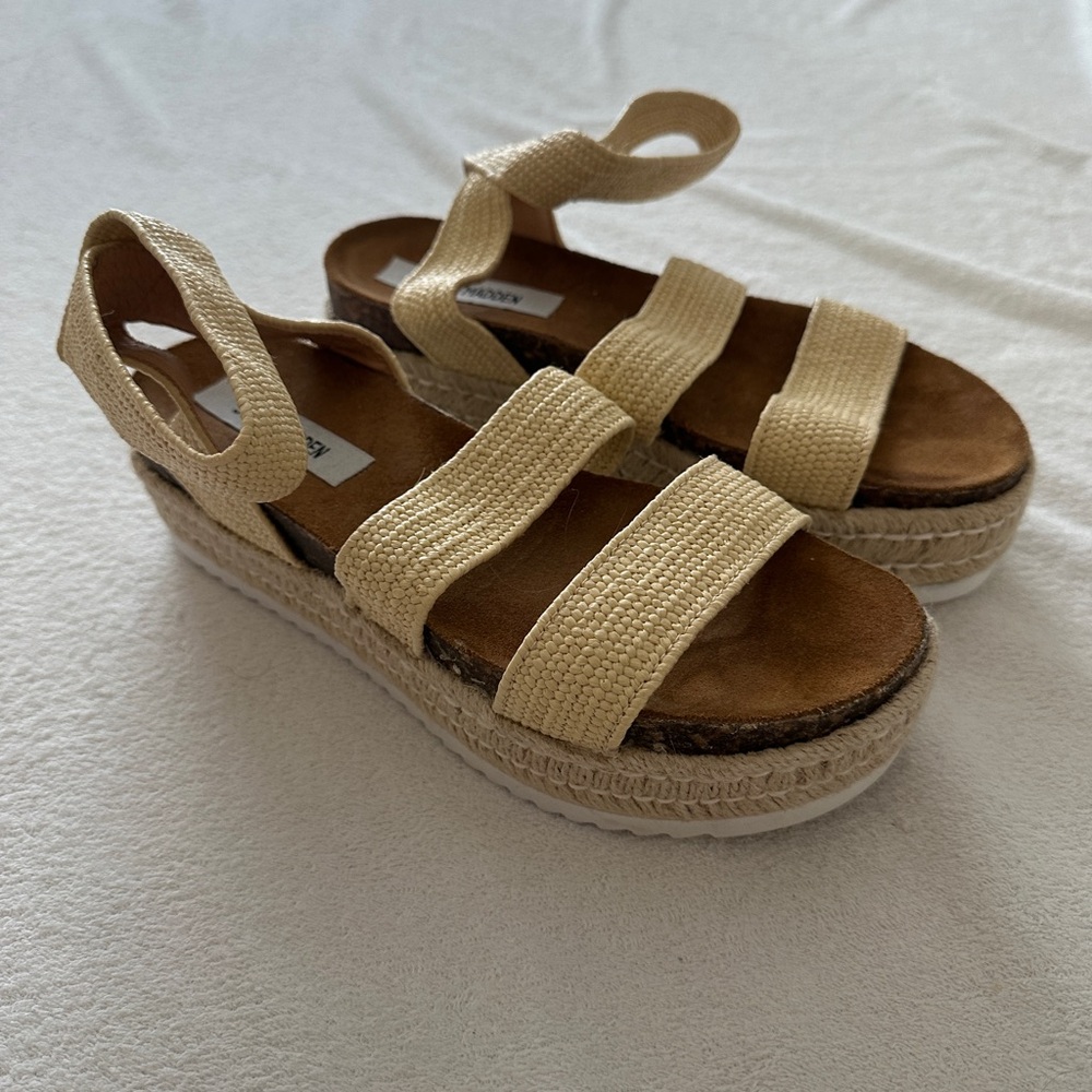 Steve Madden Cream Platform Sandals